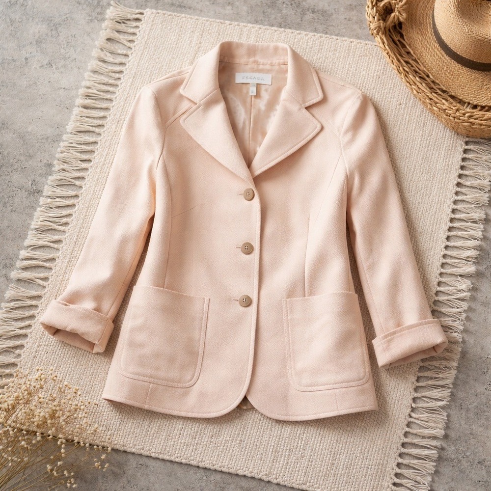 Escada Piacenza Exclusive 38 Cashmere Silk Vintage 80's Blazer *Stains* $1500RV